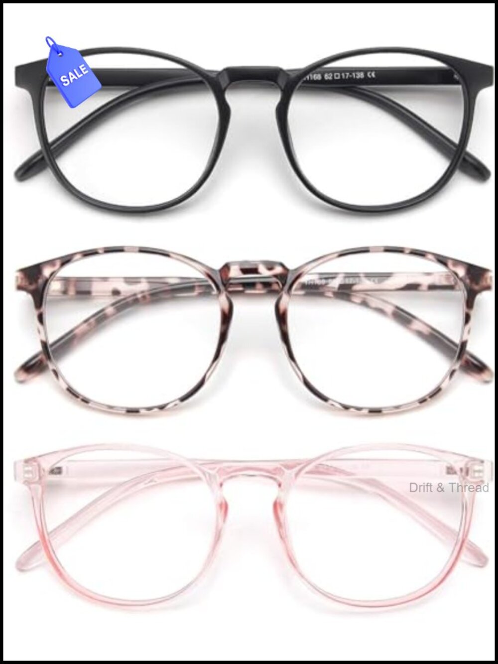 Blue Light Blocking Glasses 3 Pack UV400 Computer Eye Strain